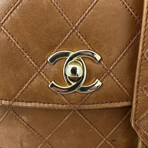 AUTHENTIC CHANEL mini wild stitch bum bag waist bag belt 75cm brown lambskin - Picture 5 of 12